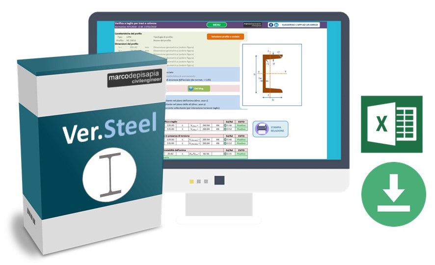 ver.steel app per progetto e verifica sezioni in acciaio